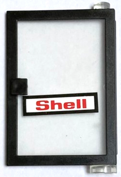 Door 1 x 4 x 5 Right with Trans-Clear Glass and 'Shell' Pattern (Sticker) - Set 6371