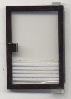 Door 1 x 4 x 5 Right with Trans-Clear Glass and 5 White Stripes Pattern (Sticker) - Set 6392