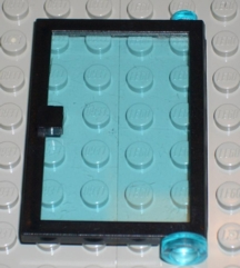 Door 1 x 4 x 5 Right with Fixed Trans-Light Blue Glass