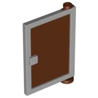 Door 1 x 4 x 5 Right with Fixed Reddish Brown Glass