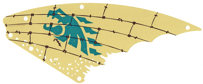 Cloth Sail Triangular 13 x 32 with Dark Turquoise Dragon Head and Ropes Pattern