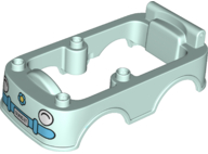 Duplo Car Body Bus Small Bottom Section with 'SUNS3T' License Plate Pattern