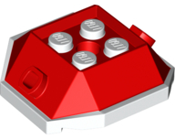 Shell with 4 Recessed Studs, Bar Receptacles, and Hole with Molded White Bottom Pattern