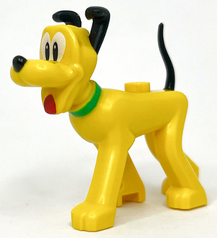 Dog, Disney with Bright Green Collar, Red Tongue, Black Ears, Nose and Tail and White Eyes Pattern (Pluto)
