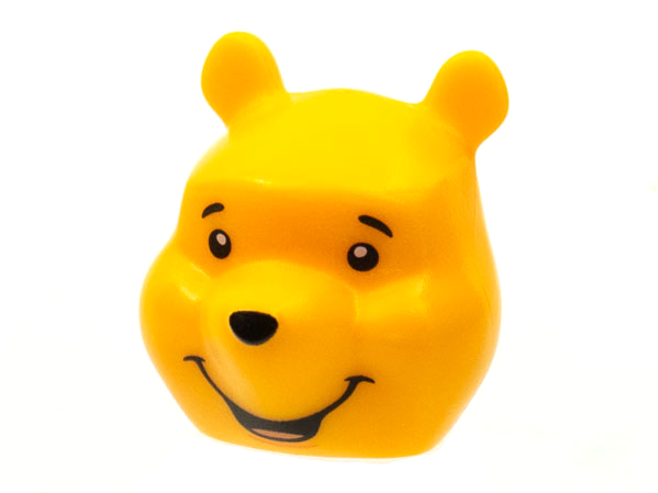 Minifigure, Head, Modified Bear with Black Eyebrows, Eyes, Nose, and Smile Pattern