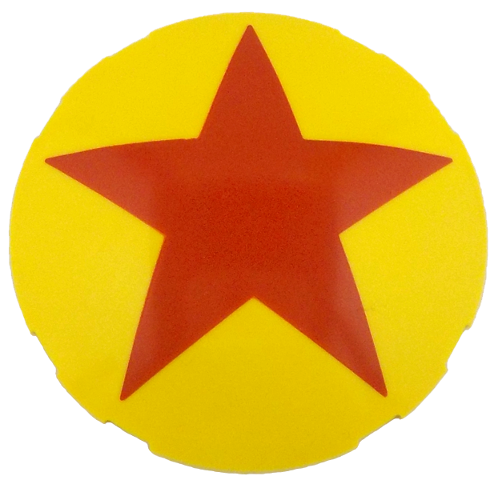 Brick, Round 6 x 6 Dome Top with Red Star Pattern