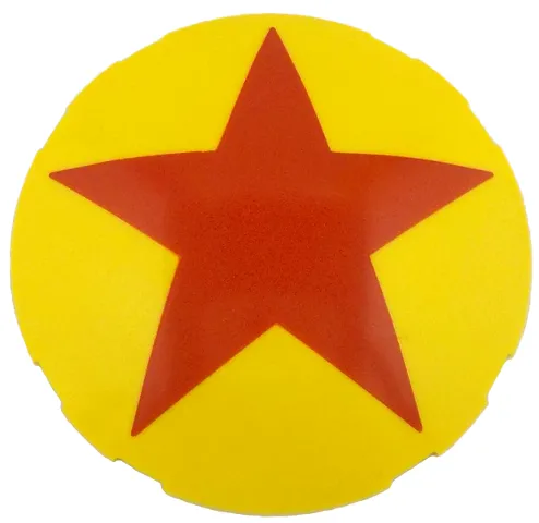 Brick, Round 6 x 6 Dome Top with Red Star Pattern