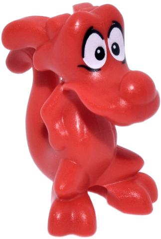 Dragon, Chinese, Sitting with Black and White Eyes Pattern (Disney Mushu)