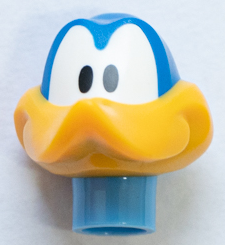 Minifigure, Head, Modified Looney Tunes Road Runner with Bright Light Orange Beak and Medium Blue Neck Pattern