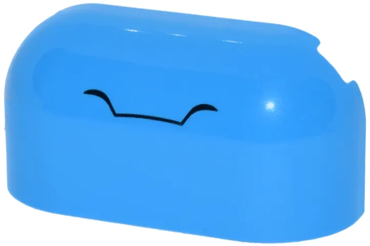 Brick, Round Corner 2 x 4 Double without Studs with Black Curved Line Pattern (Pokémon Blastoise Nose)