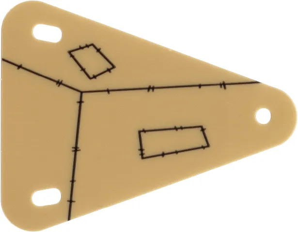 Plastic Part for Set 75453 - Dark Tan Sun Shade with Black Lines, Stitching and 2 Patches Pattern