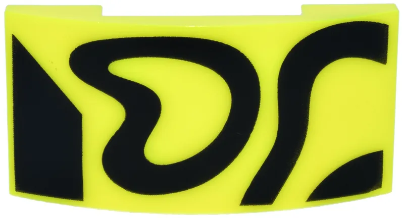 Slope, Curved 4 x 2 x 2/3 Double with Black Squiggly Shapes and Trapezoid Pattern