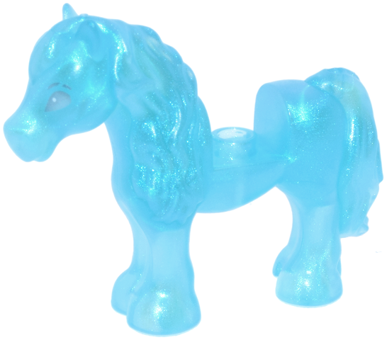 Horse, Friends Style, Pony with 1 x 1 Cutout with Metallic Light Blue Eyes and Eyebrows Pattern (Disney The Nokk)