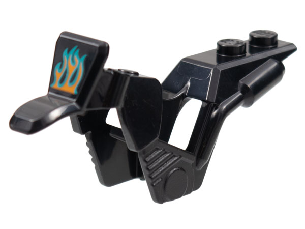 Motorcycle Fairing, Stuntz Dirt Bike with Dark Turquoise and Orange Flames Pattern