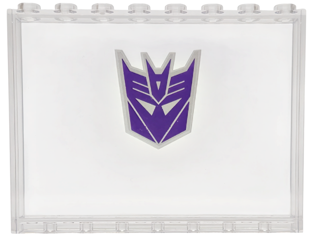 Panel 1 x 8 x 5 with Dark Purple and Silver Transformers Decepticon Logo Pattern