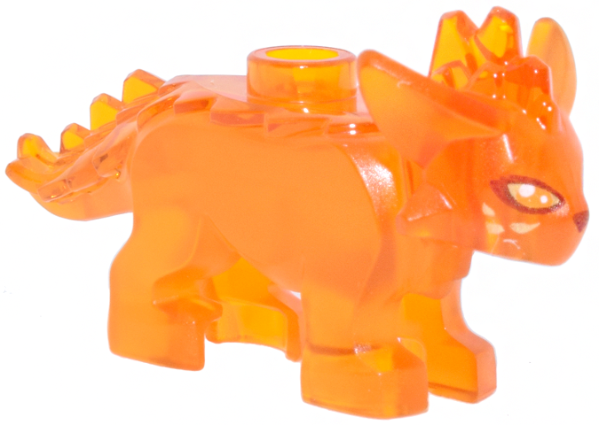 Fox, Treasure Creature with Spiked Ridge with Dark Red Nose and Eye Outlines, Gold Irises and Spots Pattern