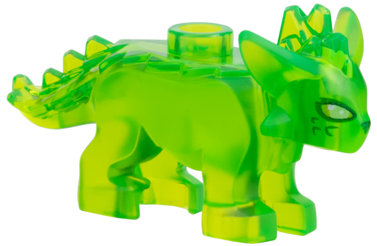 Fox, Treasure Creature with Spiked Ridge with Dark Green Nose, Eye Outlines and Spots, Silver Irises Pattern