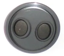 Minifigure, Shield Circular / Round Convex Face with Silver Ovals Pattern