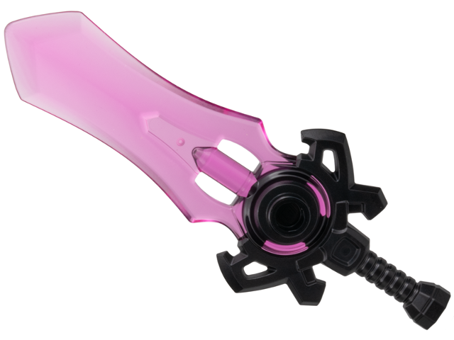 Minifigure, Weapon Sword Large with Molded Trans-Dark Pink Blade Pattern