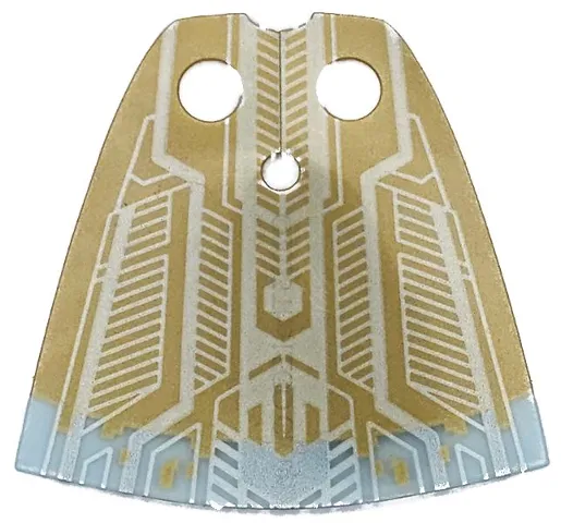 Plastic Part for Set 76269 - Cape with Gold Top and Silver Lines Pattern