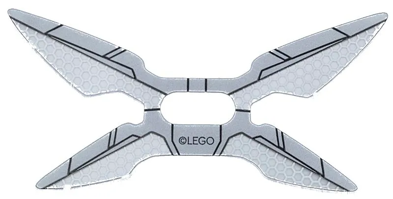 Plastic Part for Set 76269 - Wings with Silver Panels and Hexagons and Dark Bluish Gray Lines Pattern