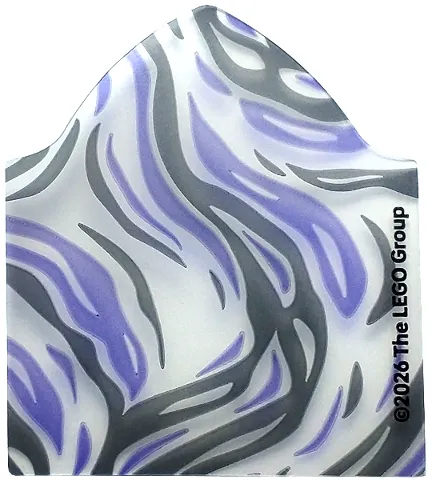 Plastic Part for Set 76476 - Dark Bluish Gray and Medium Lavender Swirling Smoke / Energy Pattern (HP Veil)