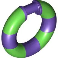 Minifigure, Utensil Life Preserver with Molded Bright Green Sections Pattern
