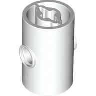 Brick, Round 2 x 2 D. with Axle Holes on Ends and Pin Holes on Opposide Sides