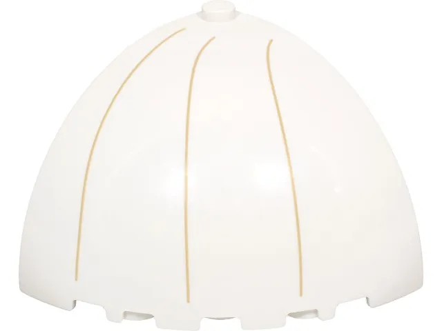 Brick, Round Corner 5 x 5 x 3 1/3 Dome Top with Tan Lines Pattern Model Left Side