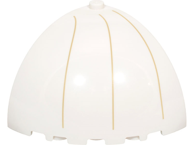 Brick, Round Corner 5 x 5 x 3 1/3 Dome Top with Tan Lines Pattern Model Right Side