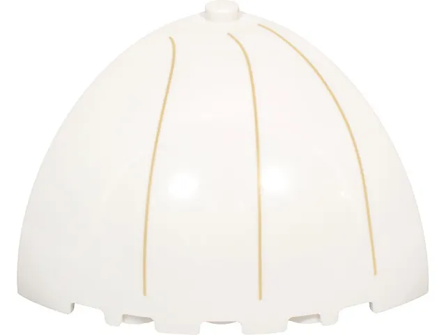 Brick, Round Corner 5 x 5 x 3 1/3 Dome Top with Tan Lines Pattern Model Right Side