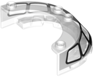 Windscreen 4 x 6 x 1 1/3 Round with Black Window Frame Outline Pattern