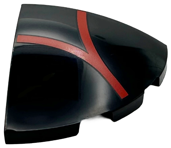 Slope, Curved 3 x 3 Corner Round with Red Lines / Spider Web Pattern