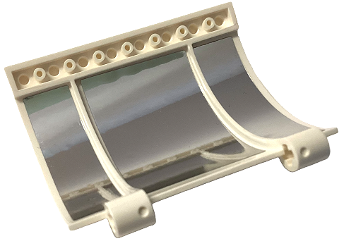 Panel 5 x 8 x 3 2/3 Curved with 2 Axle Holes with Silver Mirrors Pattern (Stickers) - Set 10283