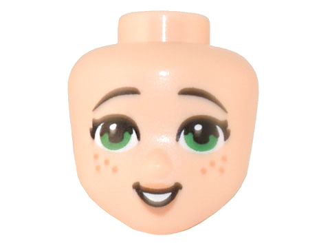 Mini Doll, Head Friends with Green Eyes, Freckles, Medium Nougat Lips and Open Mouth Pattern
