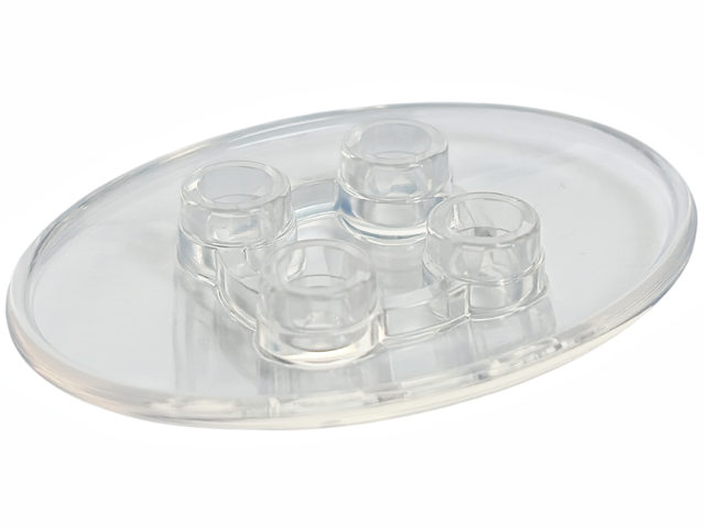 Plate, Round 3 x 4 Oval with 4 Studs in Center and Rounded Bottom (Headlight)