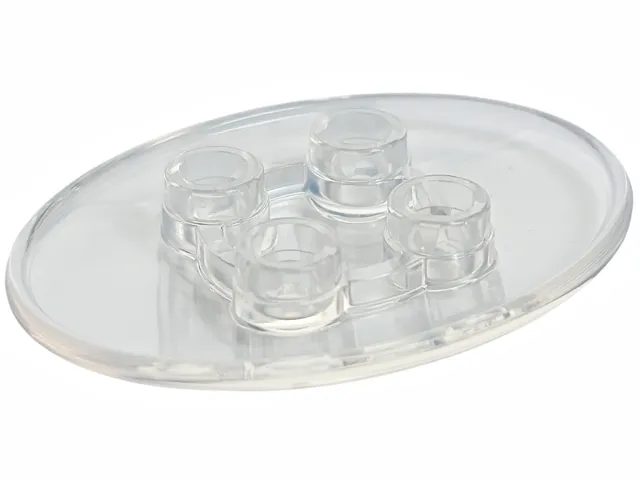 Plate, Round 3 x 4 Oval with 4 Studs in Center and Rounded Bottom (Headlight)