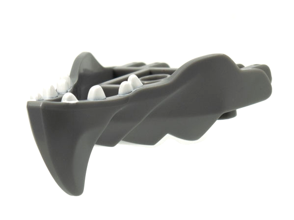 Dragon Head (Ninjago) Jaw with Large Spike and 2 Bar Handles on Back with White Teeth Pattern