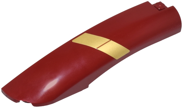 Wedge 10 x 2 x 2 Left with Dark Orange Angled Line on Gold Background Pattern (Sticker) - Set 76210