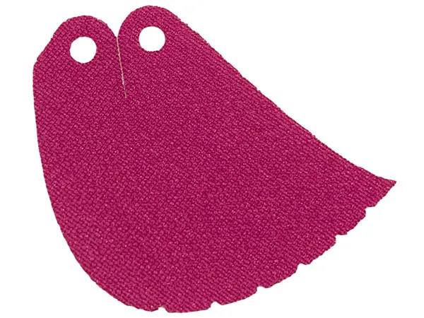 Mini Doll, Cape Cloth, Swept to Side, Triangular Cutouts on Edge