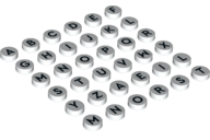 Tile, Round 1 x 1, Alphabet Letters, 36 in Bag (Multipack)