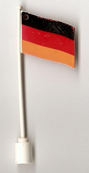 Flag on Flagpole, Wave with Germany Pattern - No Bottom Lip