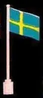 Flag on Flagpole, Wave with Sweden Pattern - No Bottom Lip