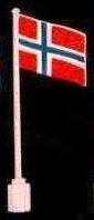 Flag on Flagpole, Wave with Norway Pattern - No Bottom Lip