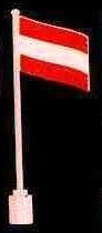 Flag on Flagpole, Wave with Austria Pattern - No Bottom Lip