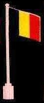 Flag on Flagpole, Wave with Belgium Pattern - No Bottom Lip