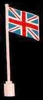 Flag on Flagpole, Wave with United Kingdom Union Jack Pattern - No Bottom Lip