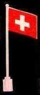 Flag on Flagpole, Wave with Switzerland Pattern - No Bottom Lip