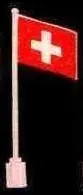 Flag on Flagpole, Wave with Switzerland Pattern - No Bottom Lip