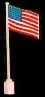 Flag on Flagpole, Wave with United States (48 stars) Pattern - No Bottom Lip